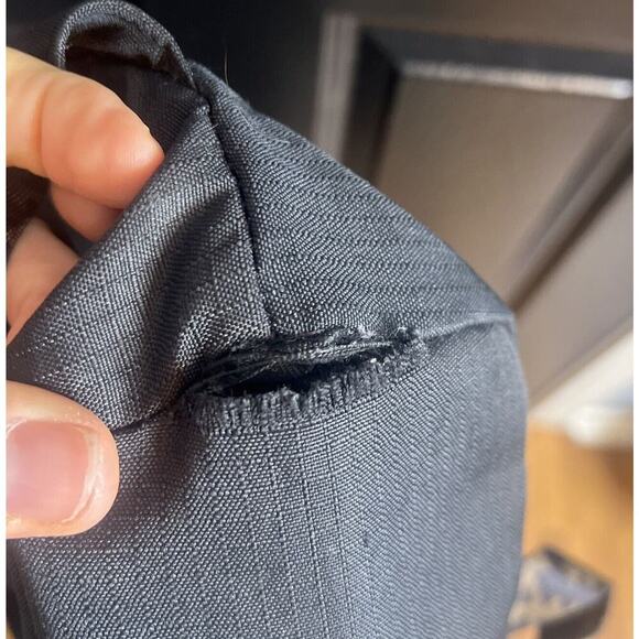 Toms StandUp Backpack Solid Black W/ Aztec detail Zipper Closure Fold-over Flaws - Picture 9 of 9